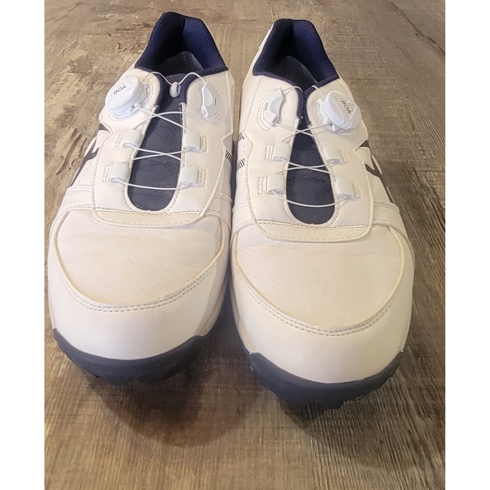 Asics Gel-Preshot Boa Laces Mens 9.5 Golf Shoes 1113A003 White Blue Orange EUC - Picture 5 of 15